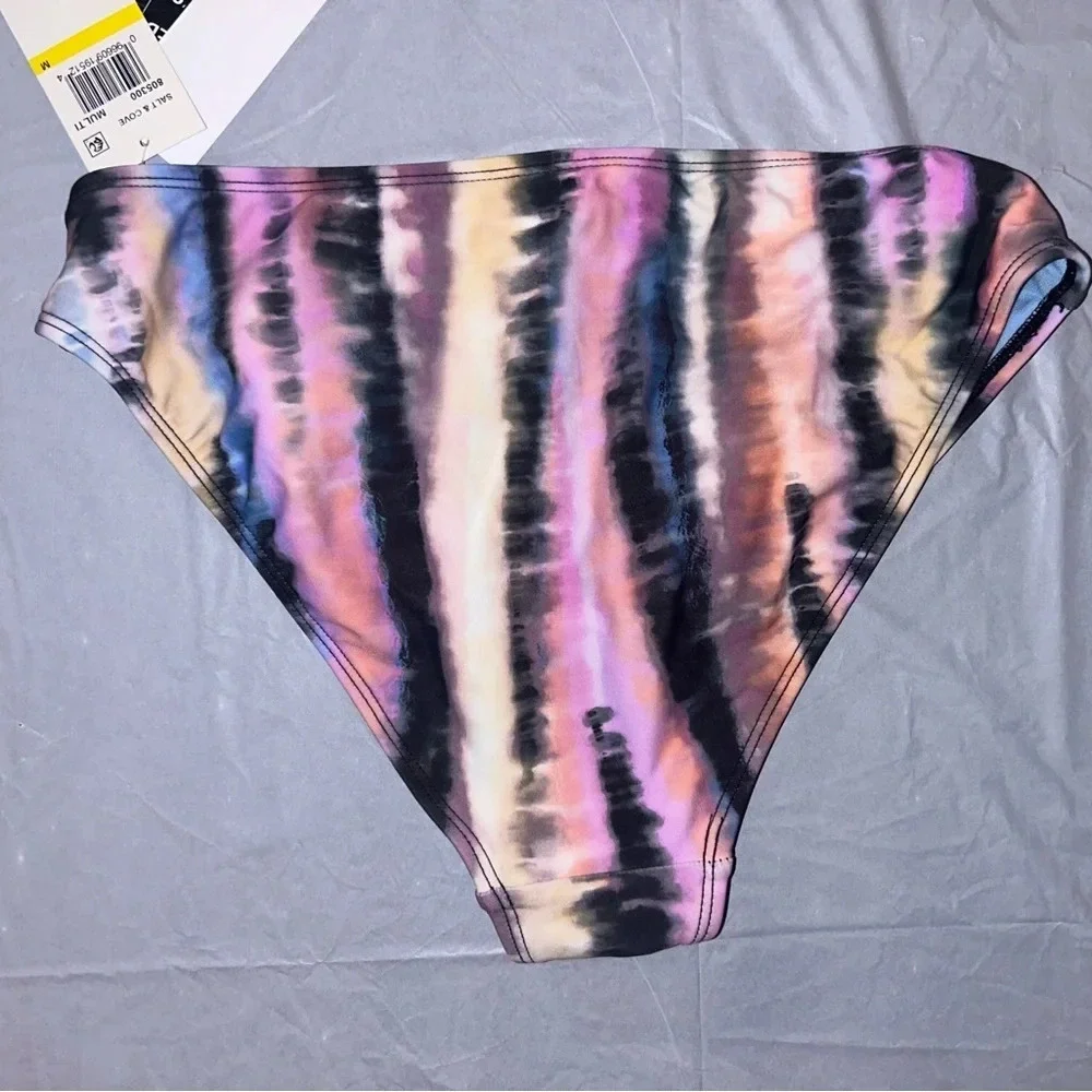NWT SALT + COVE Juniors' Printed High-Waist Bikini Bottoms, Created For Macy's